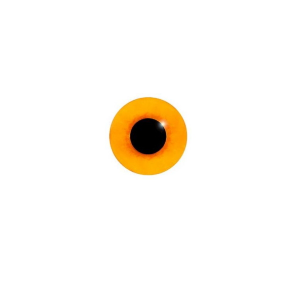 MULTICOLORED GLASS EYES - YELLOW w/ORANGE