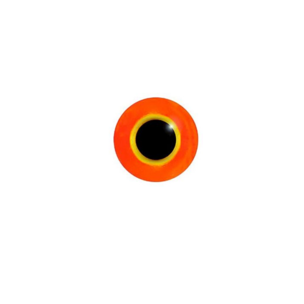 MULTICOLORED GLASS EYES - RED w/YELLOW